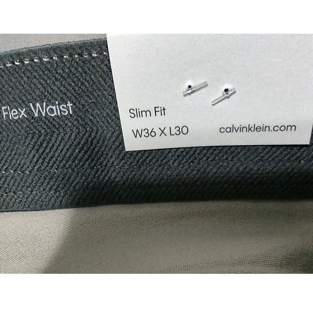 Calvin Klein Gray Jeans Men's Size W36 x L30 Slim Fit Denim  Stretch Flex Waist